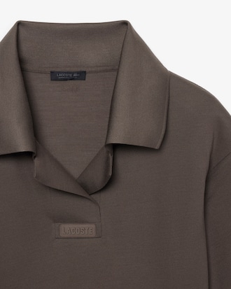 Runway Silk Piqu&eacute; Polo Collar Dress