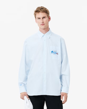 Relaxed Fit Shirt With Crocodile Badge