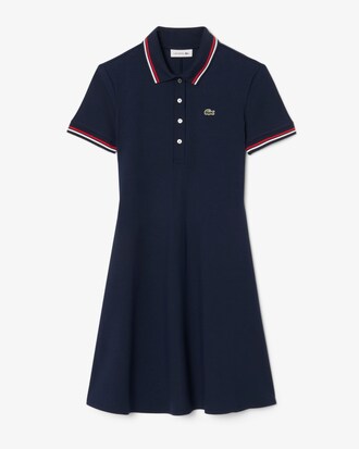 Stretch Polo Collar Skater Dress