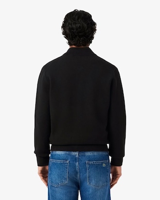 Zipped Double Face Knit Bomber Jacket