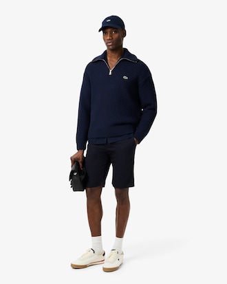 High Neck Half Zipper Heavy Wool Sweater