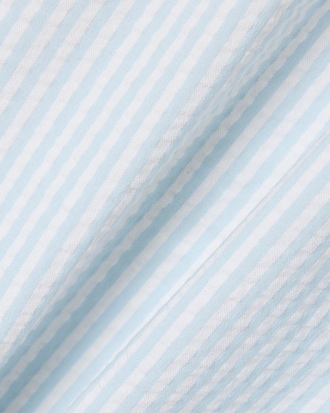 Mid Length Striped Textured Swim Trunks