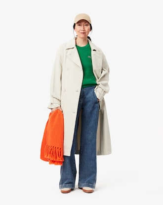 Relaxed Fit Carded Wool Moss Stitch Sweater