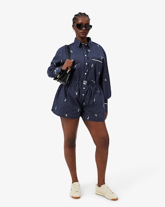 Oversized Shirt with Jacquard Motifs