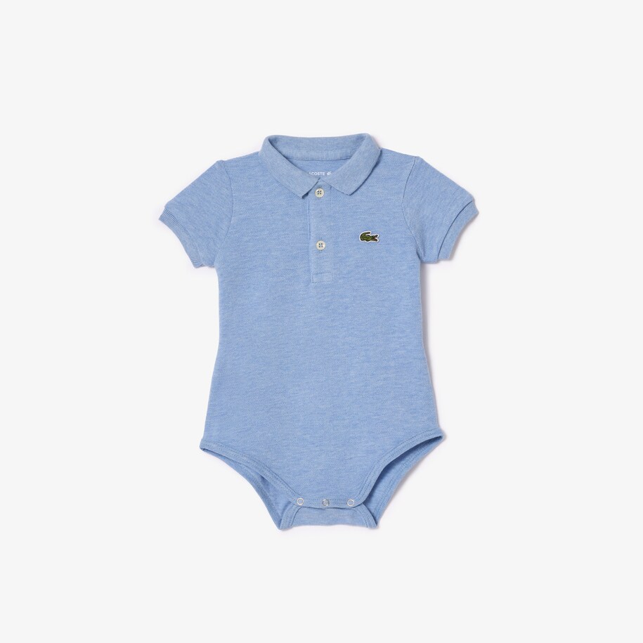 Baby Organic Cotton Pique Bodysuit In Recycled Cardboard Box Set Lacoste