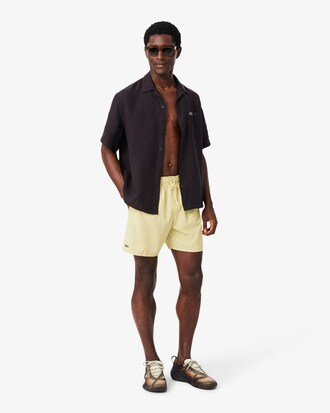 Mid Length Monochrome Swim Trunks