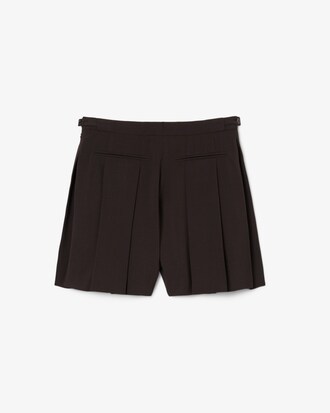 Runway Pleated Wool Bermuda Shorts