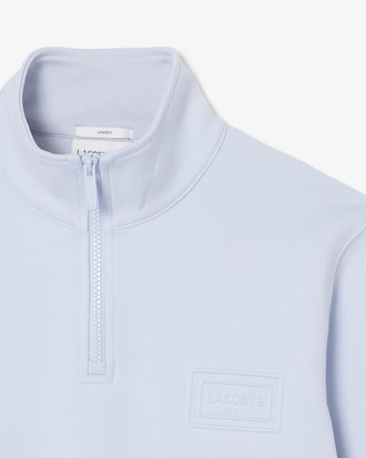 High Neck Embossed Zipped Sweatshirt