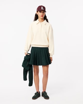 Embroidered Fleece Polo Sweatshirt