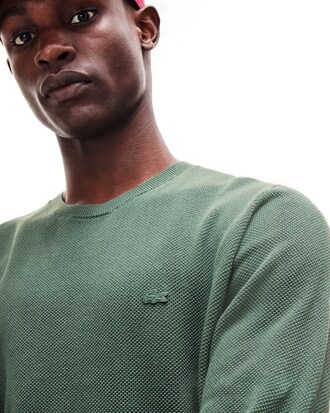 Men's Crew Neck Cotton Piqu&eacute; Sweater