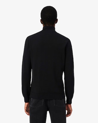 Zipped High Neck Cotton Sweater