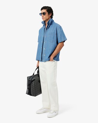 Relaxed Fit Open Neck Denim Shirt