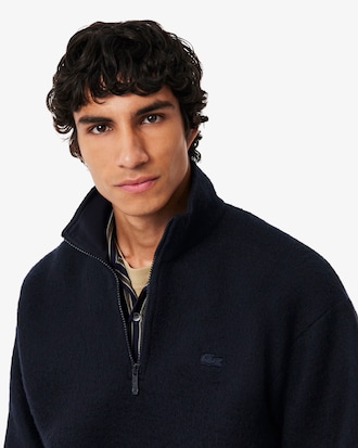 Felted Wool Zipper Neck Sweatshirt