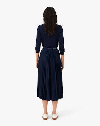 Long Pleated Elasticated Waist Skirt