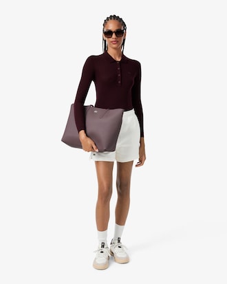 Wool Jersey Polo Collar Sweater