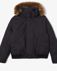 Men's Detachable Faux Fur Hood Short Quilted Parka