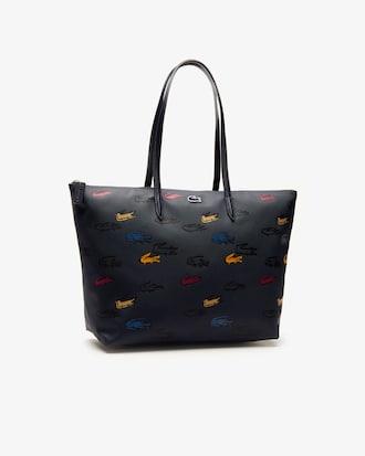 Women's L.12.12 Concept Crocodile Print Canvas Zip Tote Bag