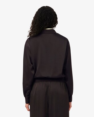 Relaxed Fit Satin Polo Shirt