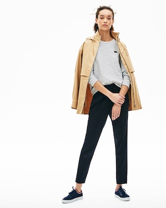 Women's Fitted Waist Storm Flap Water-Resistant Cotton Parka