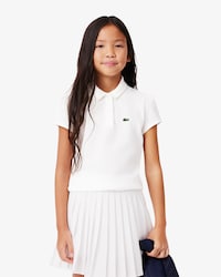 Scalloped Collar Mini Piqué Polo Shirt