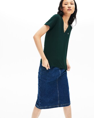 Women's Slim Fit V-Neck Cotton Jersey T-shirt