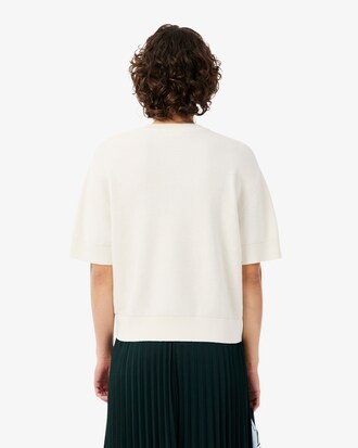 Cotton and Wool Blend Moss Stitch Cardigan