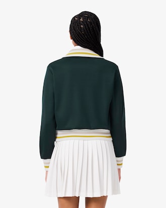 Zipped Stripe Accent Sweatshirt