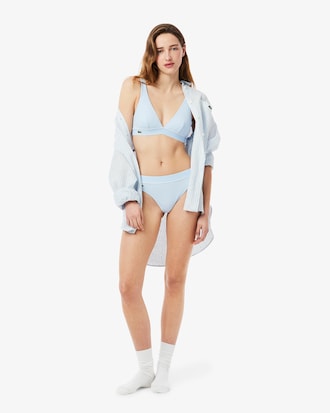 Ribbed Cotton Triangle Bralette