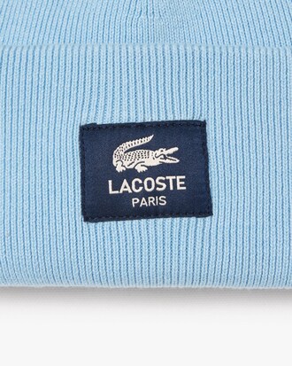 Ribbed Cotton Badge Beanie