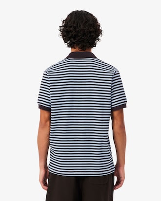Classic Fit Textured Striped Polo Shirt