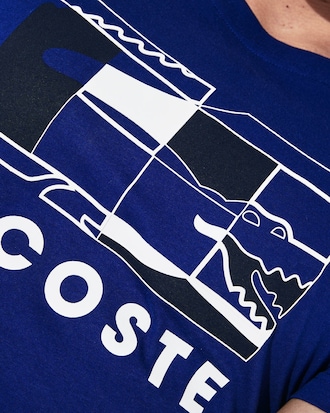 Men's Lacoste SPORT Tennis Court Design Breathable T-shirt