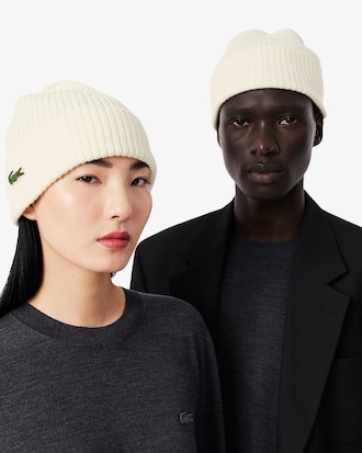 Rib Knit Brushed Wool Beanie