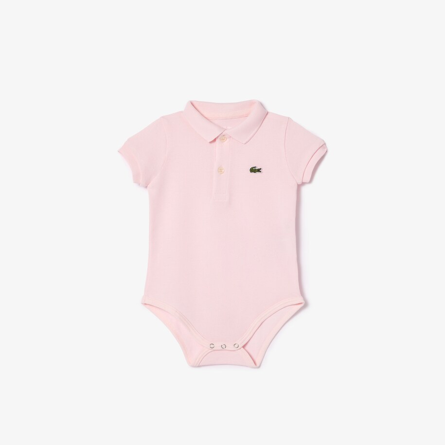 Boys Baby Organic Cotton Pique Bodysuit In Recycled Cardboard Box Set Lacoste