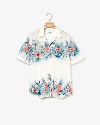 Women's Regular Fit Hawaiian Print Light Cotton Voile Shirt
