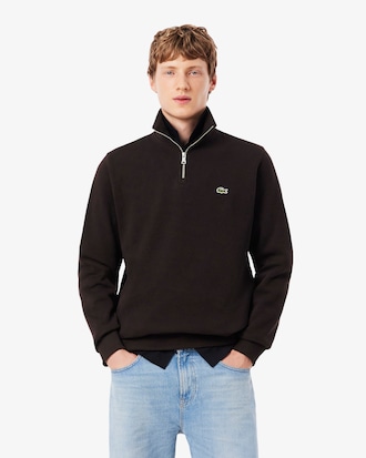 Zip-Up High Neck Interlock Sweatshirt