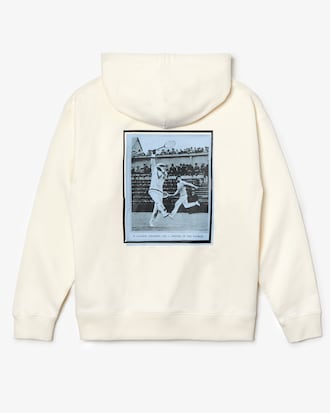 Unisex Lacoste LIVE Signature Embroidery Print Fleece Hoodie