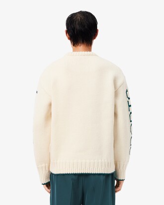 Runway Intarsia Embroidered Motif Sweater