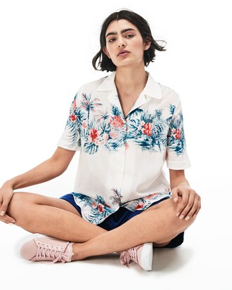 Women's Regular Fit Hawaiian Print Light Cotton Voile Shirt