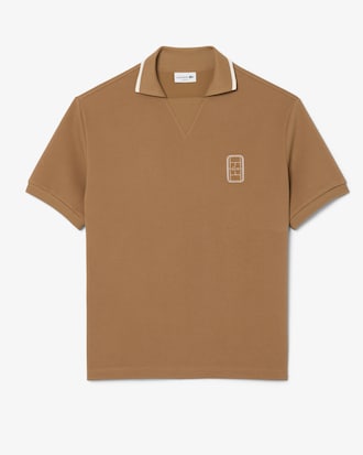Loose Fit Embroidered Badge Piqu&eacute; Polo Shirt