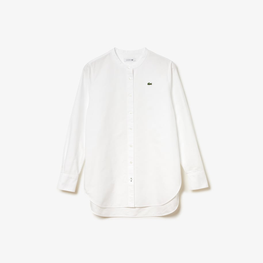 Women S Regular Fit Mandarin Collar Oxford Cotton Shirt Lacoste Relaxed fit shirt with mandarin collar and long sleeves with buttoned cuffs. women s regular fit mandarin collar oxford cotton shirt