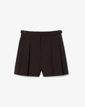 Runway Pleated Wool Bermuda Shorts