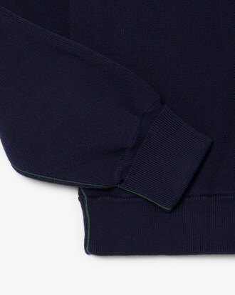 V Neck Moss Stitch Cotton Cardigan