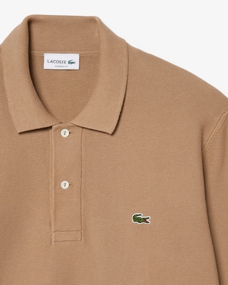Classic Fit Long Sleeved Knitted Polo Shirt