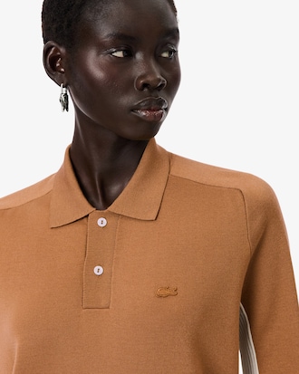 Runway Wool Blend Polo Collar Sweater