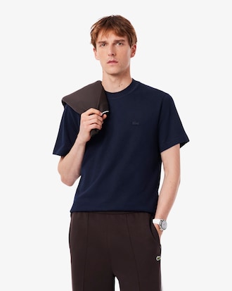 Ribbed Neck Petit Piqué T-shirt
