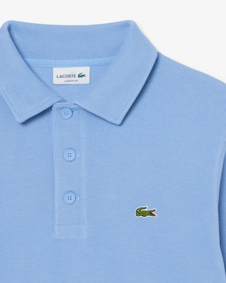 Ribbed Cotton Polo Collar Sweatshirt