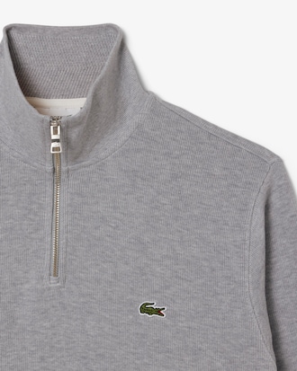 Zip-Up High Neck Interlock Sweatshirt