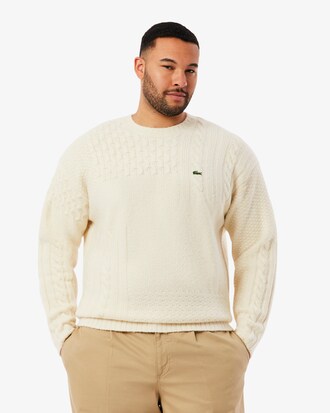 Relaxed Fit Patchwork Effect Wool Sweater