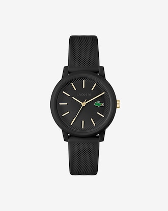 Women's Lacoste.12.12 Black Silicone Strap Watch