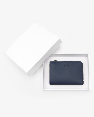 Men's Classic Petit Piqu&eacute; Zip Card Holder